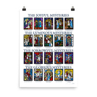 18x24 Mysteries of the Rosary Poster - Ready for Framing