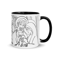 Advent/Christmas Nativity Mug - Black/White Line Art Version