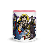 Wraparound Joyful Mysteries Mug with Color Handle and Inside